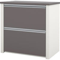 Bestar Connexion Collection Lateral File, Sandstone & Slate-1" commercial-grade work surface resists scratches, stains and burns