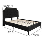 Flash Furniture Brighton Full Size Tufted Upholstered Platform Bed - Black Fabric-15 Wood Support Slats