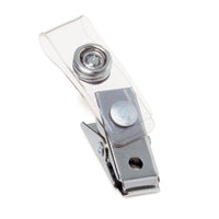 GBC ID Badge Clip with Vinyl Strap - 100 Pack-ID Badge clip with vinyl strap