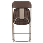 Flash Furniture HERCULES Series Premium Brown Plastic Folding Chair-Contoured Back and Seat
