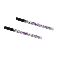 Marvy Uchida Calligraphy Opaque Paint Markers - Black - 2 Pack-Colour: Black