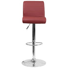 Flash Furniture Contemporary Burgundy Vinyl Adjustable Height Barstool with Rolled Seat & Chrome Base-Contemporary Style Stool