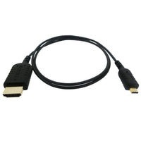 Electronic Master 6' Male to Micro Male HDMI Cable, 0.8" x 5.5" x 5.5", Black-Full HD 1080p and beyond