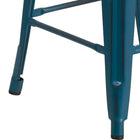 Flash Furniture 24" High Backless Distressed Antique Blue Metal Indoor-Outdoor Counter Height Stool-500 lb. Weight Capacity
