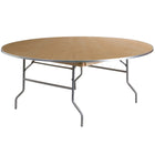 Flash Furniture 72" Round HEAVY DUTY Birchwood Folding Banquet Table with METAL Edges-Ready To Use Banquet Table