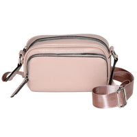 Nicci Crossbody with Front Flap - Blush-Inside zipper pocket and cell phone pocket