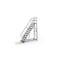 Tri-Arc Manufacturing Heavy Duty Safety Slope Ladder, No. of Steps: 11, Step Incline: 50 degree, Step Width: 24"-Frame Material: Steel