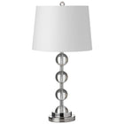 Dainolite 1LT Incandescent Crystal Lamp, PC With White Shade (C182T-PC)-Table Lamp