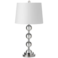 Dainolite 1LT Incandescent Crystal Lamp, PC With White Shade (C182T-PC)-Table Lamp