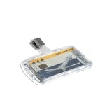 Durable Badge Holder - 3.35"W x 2.13"H - Acrylic - Transparent - 25 Pack-Strap Clap