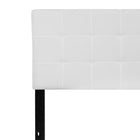 Flash Furniture Bedford Tufted Upholstered Queen Size Headboard - White Fabric-Box Stitch Design