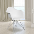 Flash Furniture Alonza Series Plastic Chair with Chrome Base - White-Adjustable Floor Glides