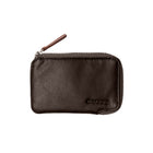 Champs Leather RFID Zip Case Wallet - Khaki-Genuine Leather