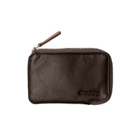 Champs Leather RFID Zip Case Wallet - Khaki-Genuine Leather