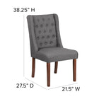 Flash Furniture HERCULES Preston Series Tufted Parsons Chair - Grey Fabric-Designed for Commercial and Residential Use
