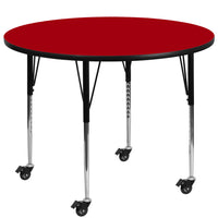 Flash Furniture Mobile 48" Round Thermal Laminate Activity Table - Red-Popular Round Activity Table