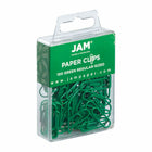 JAM Paper Colored Standard 1" Paper Clips - Green - 2 Packs of 100-Quantity: 2/pack ( 100 per box )