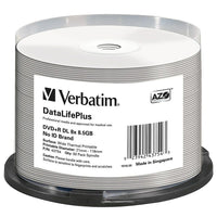 Verbatim Datalifeplus 43754 DVD Recordable Media Spindle, DVD+R Dl, 8X, 8.50GB, 50 Pack-Product Line: DataLifePlus