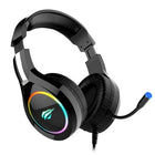 Havit H2232D LED Lighting 3.5mm and USB, 50mm Drive Gaming Headset, Black-50mm Speaker diameter