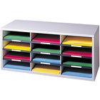 Fellowes 12-Compartment Sorter, Dove Grey (25004)-12.94" x 29" x 11.88"