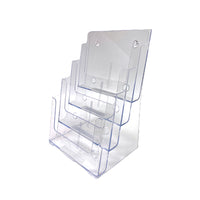 Futech 4-Bay Countertop Brochure Holder - Holds 8-1/2" x 11" Literature - Acrylic - 9.25" W x 13.25" H x 7" D - 2 Pack (CTS0142)-Number of Slots: 4