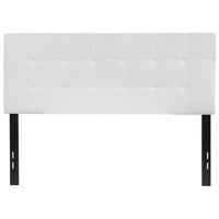 Flash Furniture Bedford Tufted Upholstered Full Size Headboard - White Fabric-Contemporary Style
