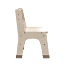 Flash Furniture Bright Beginnings Commercial Grade Wooden Classroom Chairs, 9" Seat Height with Foot Caps - Natural - Set of 2-Kid Friendly Rounded Safety Edges