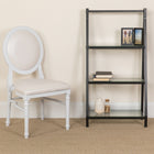 Flash Furniture HERCULES Series King Louis Chairs with White Vinyl Back & Seat & White Frame - 2 Pack-Fluted Legs