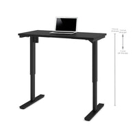 Bestar 24" x 48" Electric Height Adjustable Table, Black, (65857-18)-Durable 1" commercial grade work surface with melamine finish that resists scratches, stains and burns.