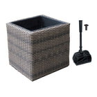 Koolatron Wicker Deck/Balcony Pond Kit-Includes 2 artificial lilies