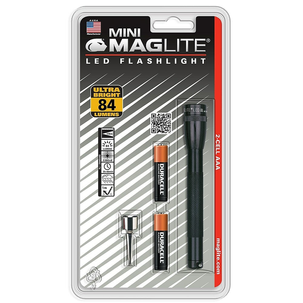 Maglite Mini LED 2-Cell AAA Flashlight, Black (SP32016) | staples.ca