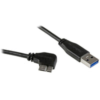 StarTech Slim Micro-USB 3.0 Cable, M/M, Right-Angle Micro USB, 2m (6ft)-Position your USB 3.0 devices as needed throughout your workspace