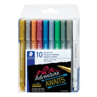 Staedtler Metallic Markers - Assorted - 10 Pack-Bullet tip for lettering and drawing