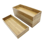 Cathay Importers Bamboo Stackable Rect Organizer 15"W x 6"D x 2"H - Natural - 4 Pack-Dimensions: 2" H x 15" W x 6" D. Sold as a set of 4. Baskets are the same size