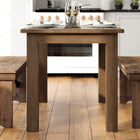 Flash Furniture 46" x 30" Rectangular Antique Rustic Solid Pine Farm Dining Table-Rustic Stained Finish