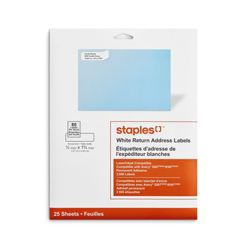 Staples Display Labels Staples White Return Address Labels for Inkjet/Laser Printers - 1/2