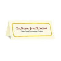 St. James Classic Place Cards - 1-3/4 x 4-1/4" - Laser/Inkjet Printable - Ivory - Gold Foil - 60 Pack-Premium 65 lb cover paper, classic gold foil