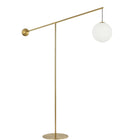 Dainolite Holly Transitional Incandescent Floor Lamp - 1 Light - Aged Brass with Opal Glass-Aged Brass