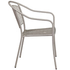 Flash Furniture Light Grey Indoor-Outdoor Steel Patio Arm Chair with Round Back-Curved Round Back