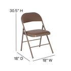 Flash Furniture HERCULES Series Double Braced Vinyl Folding Chairs - Beige - 4 Pack-Non-Marring Floor Glides