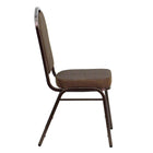 Flash Furniture HERCULES Series Crown Back Stacking Banquet Chair in Brown Patterned Fabric - Copper Vein Frame-Stacks up to 15 Chairs High