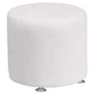 Flash Furniture HERCULES Alon Series Melrose Leather 18" Round Ottoman - White-Round Ottoman