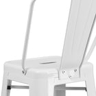Flash Furniture 30" High Metal Indoor-Outdoor Barstool with Back - White-Drain Hole in Seat