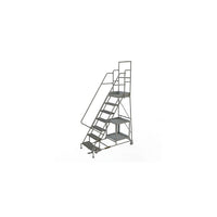 Tri-Arc Stock Picking Rolling Ladder, 24" x 70", 7 Step, Perforated (KDSP107246)-Frame Material: Steel