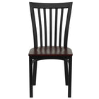 Flash Furniture HERCULES Series Black School House Back Metal Restaurant Chair - Mahogany Wood Seat-Metal Chair