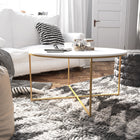Flash Furniture Hampstead Collection Coffee Table with Matte Gold Frame - White-Cross Brace Frame