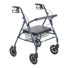 Drive Medical Heavy Duty Bariatric Rollator Walker with Padded Seat, Blue-Blue, Aluminum