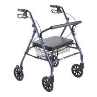 Drive Medical Heavy Duty Bariatric Rollator Walker with Padded Seat, Blue-Blue, Aluminum