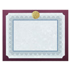 St. James Elite Medallion Presentation Cards/Certificate Holders, Burgundy Linen with Gold Medallion, 25 Pack-Luxurious embossed gold medallion