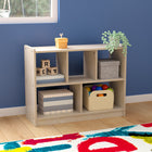 Flash Furniture Bright Beginnings Commercial Grade 5 Section Modular Wooden Classroom Open Storage Unit, Kid Friendly - Natural-Natural Finish Engineered Birch Plywood